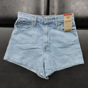 NEW Women's Levi's High Waisted Mom Shorts Denim Blue
